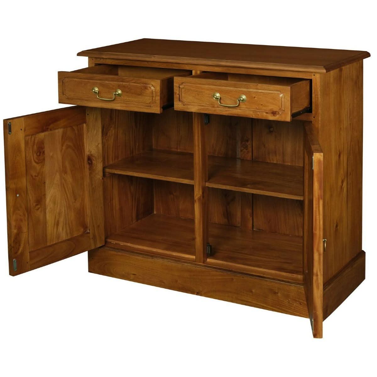 Tasmania Solid Mahogany 2 Door 2 Drawer Buffet / Sideboard in Light Pecan - Chocolate Wood