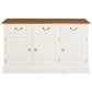 Tasmania Solid Mahogany 3 Door 3 Drawer Buffet / Sideboard in White and Caramel - Chocolate Wood
