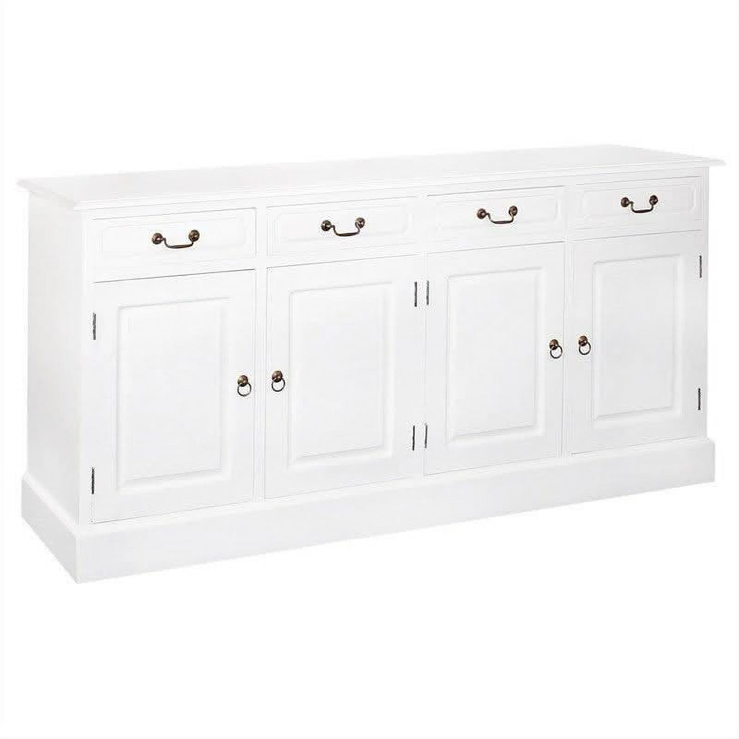 Tasmania Solid Mahogany 4 Door 4 Drawer Buffet / Sideboard in White - Chocolate Wood