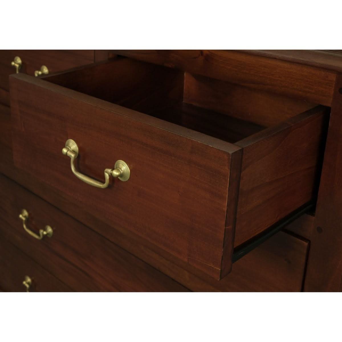 TASMANIA SOLID MAHOGANY 5 DRAWERS TALLBOY/5 DRAWER CHEST OF DRAWERS IN MAHOGANY - MyChocolateWood