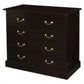 Tasmania Solid Mahogany 5 Drawer Tallboy / 5 Drawer Chest of Drawers in Chocolate - Chocolate Wood