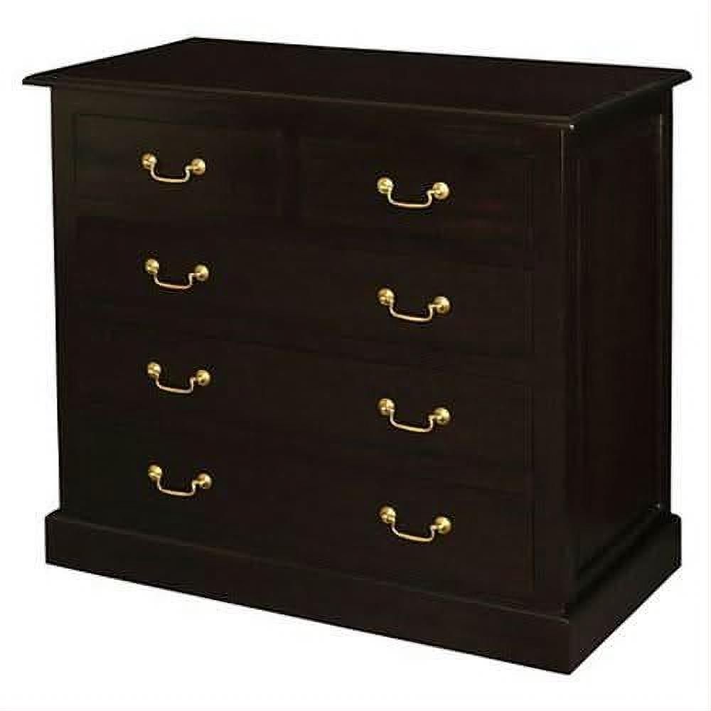 Tasmania Solid Mahogany 5 Drawer Tallboy / 5 Drawer Chest of Drawers in Chocolate - Chocolate Wood