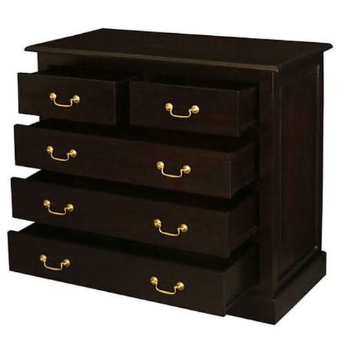 TASMANIA SOLID MAHOGANY 5 DRAWERS TALLBOY IN CHOCOLATE - MyChocolateWood