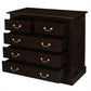 Tasmania Solid Mahogany 5 Drawer Tallboy / 5 Drawer Chest of Drawers in Chocolate - Chocolate Wood
