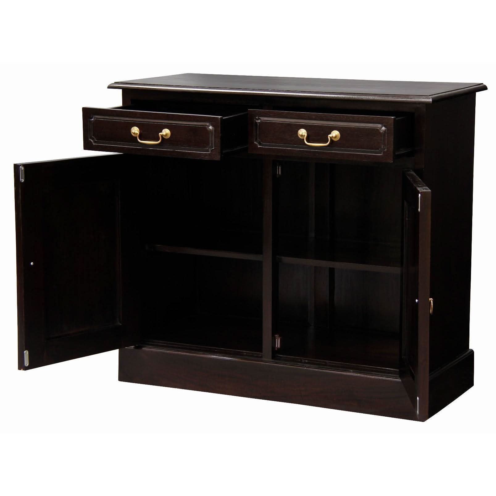 Tasmania Solid Mahogany 2 Door 2 Drawer Buffet / Sideboard in Chocolate - Chocolate Wood