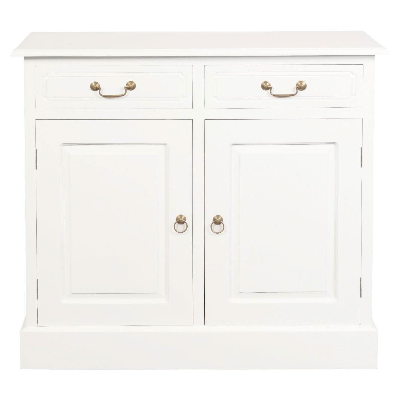Tasmania Solid Mahogany 2 Door 2 Drawer Buffet / Sideboard in White - Chocolate Wood