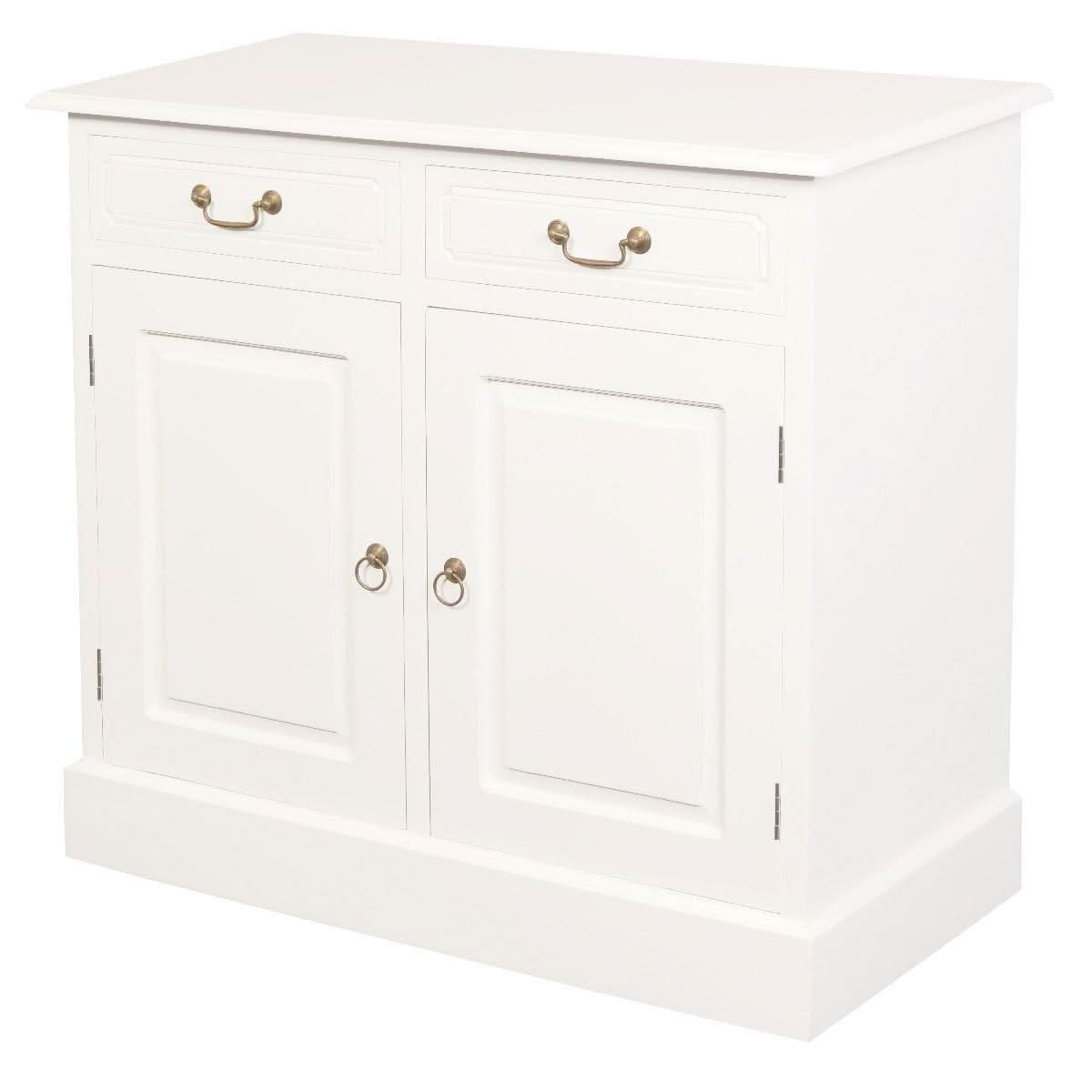 Tasmania Solid Mahogany 2 Door 2 Drawer Buffet / Sideboard in White - Chocolate Wood