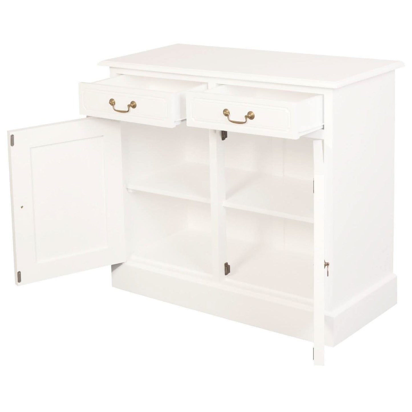Tasmania Solid Mahogany 2 Door 2 Drawer Buffet / Sideboard in White - Chocolate Wood