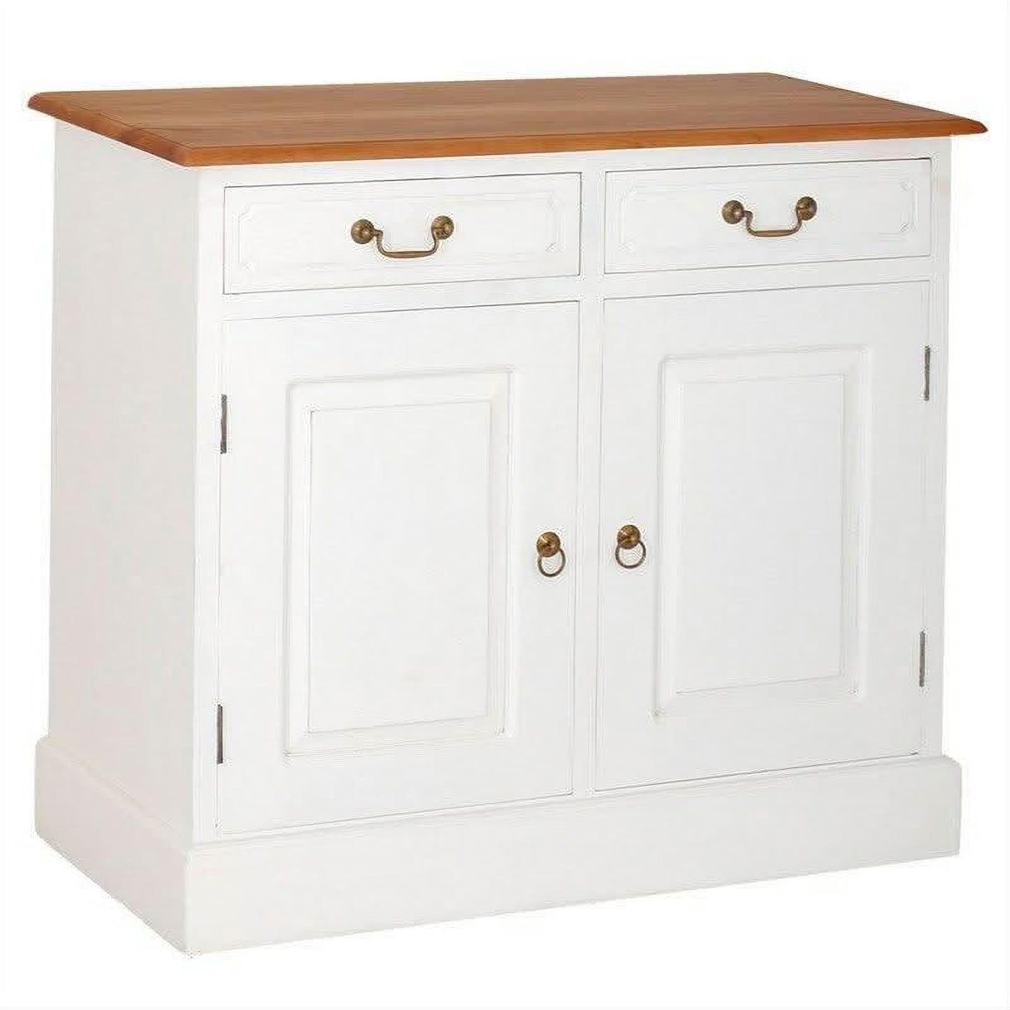 Tasmania Solid Mahogany 2 Door 2 Drawer Buffet / Sideboard in White and Caramel - Chocolate Wood