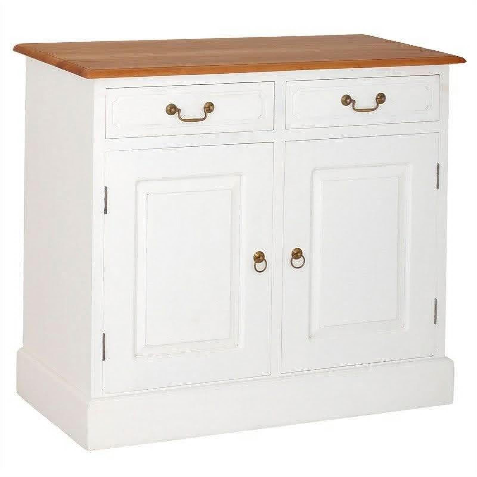 Tasmania Solid Mahogany 2 Door 2 Drawer Buffet / Sideboard in White and Caramel - Chocolate Wood