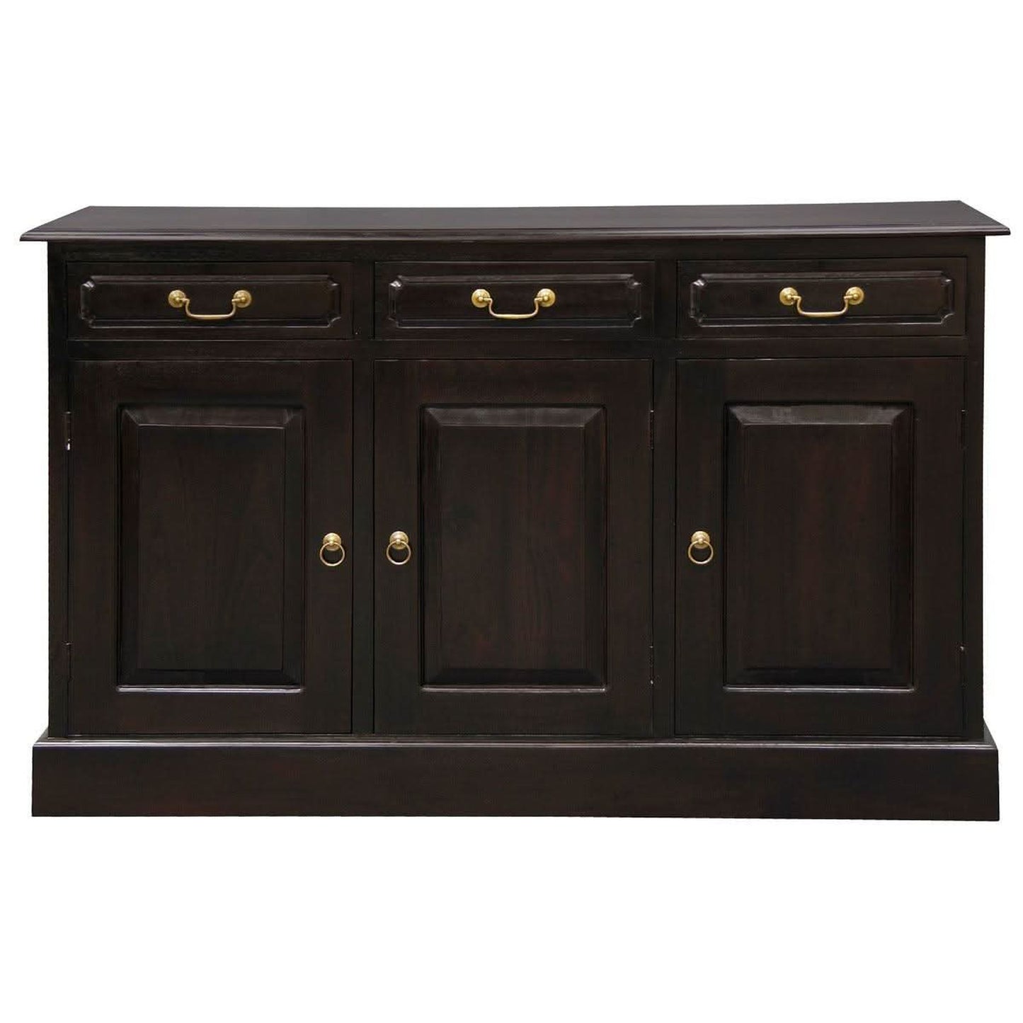 Tasmania Solid Mahogany 3 Door 3 Drawer Buffet / Sideboard in Chocolate - Chocolate Wood