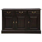 Tasmania Solid Mahogany 3 Door 3 Drawer Buffet / Sideboard in Chocolate - Chocolate Wood