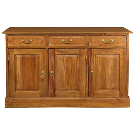 TASMANIA SOLID MAHOGANY BUFFET/SIDEBOARD 3 DOORS 3 DRAWERS IN LIGHT PECAN - MyChocolateWood