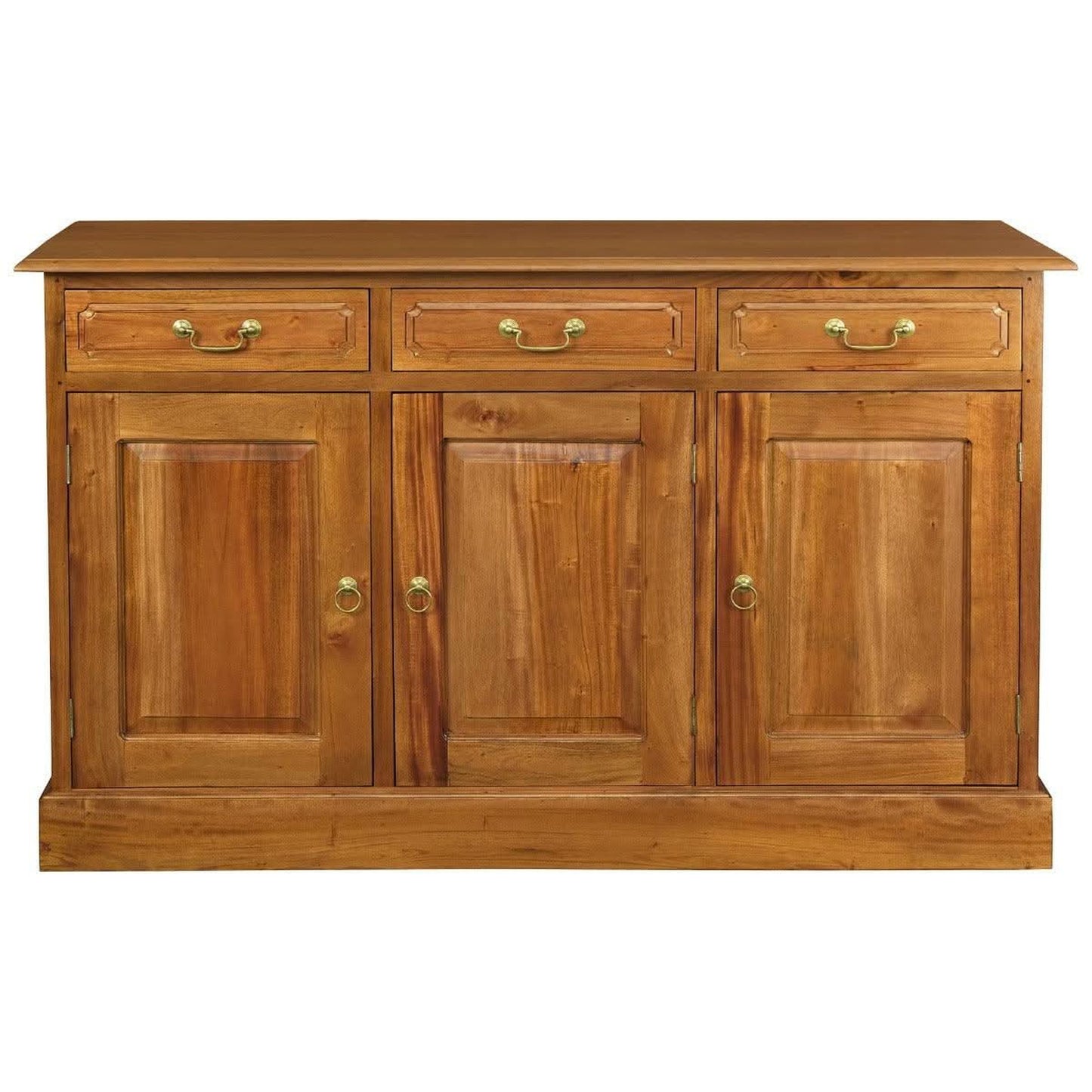 Tasmania Solid Mahogany 3 Door 3 Drawer Buffet / Sideboard in Light Pecan - Chocolate Wood