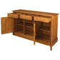 Tasmania Solid Mahogany 3 Door 3 Drawer Buffet / Sideboard in Light Pecan - Chocolate Wood