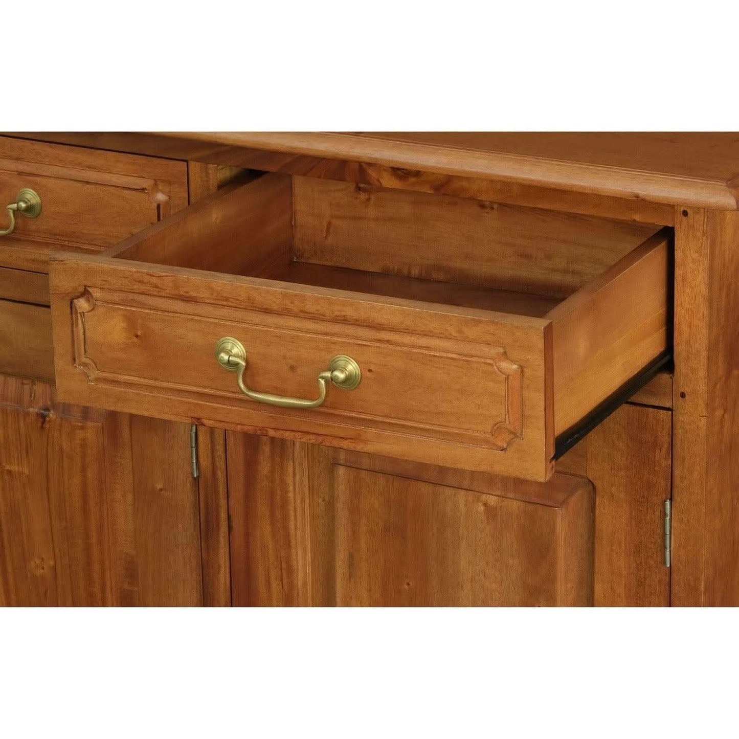 Tasmania Solid Mahogany 3 Door 3 Drawer Buffet / Sideboard in Light Pecan - Chocolate Wood