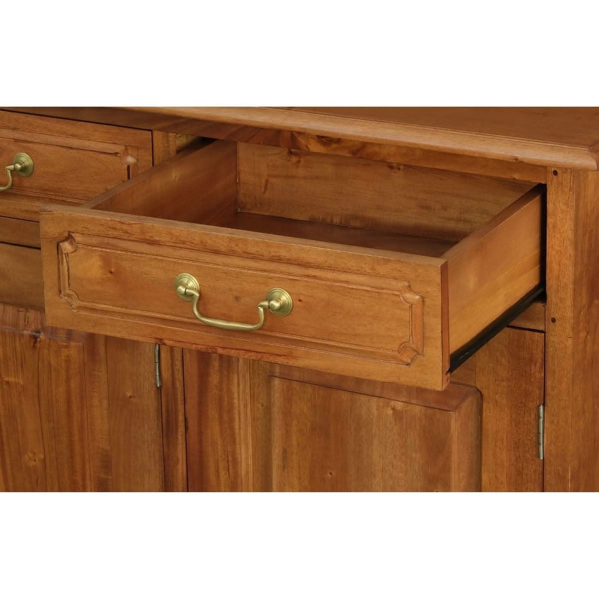 Tasmania Solid Mahogany 3 Door 3 Drawer Buffet / Sideboard in Light Pecan - Chocolate Wood