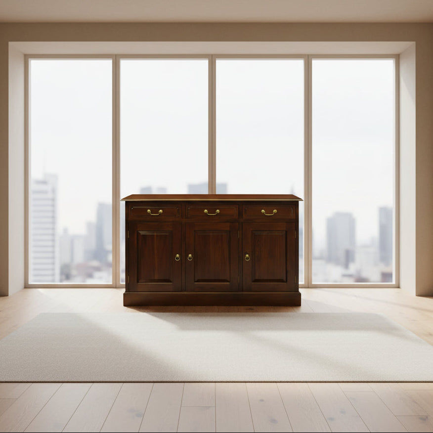 TASMANIA SOLID MAHOGANY BUFFET/SIDEBOARD 3 DOORS & 3 DRAWERS IN MAHOGANY COLOUR - MyChocolateWood