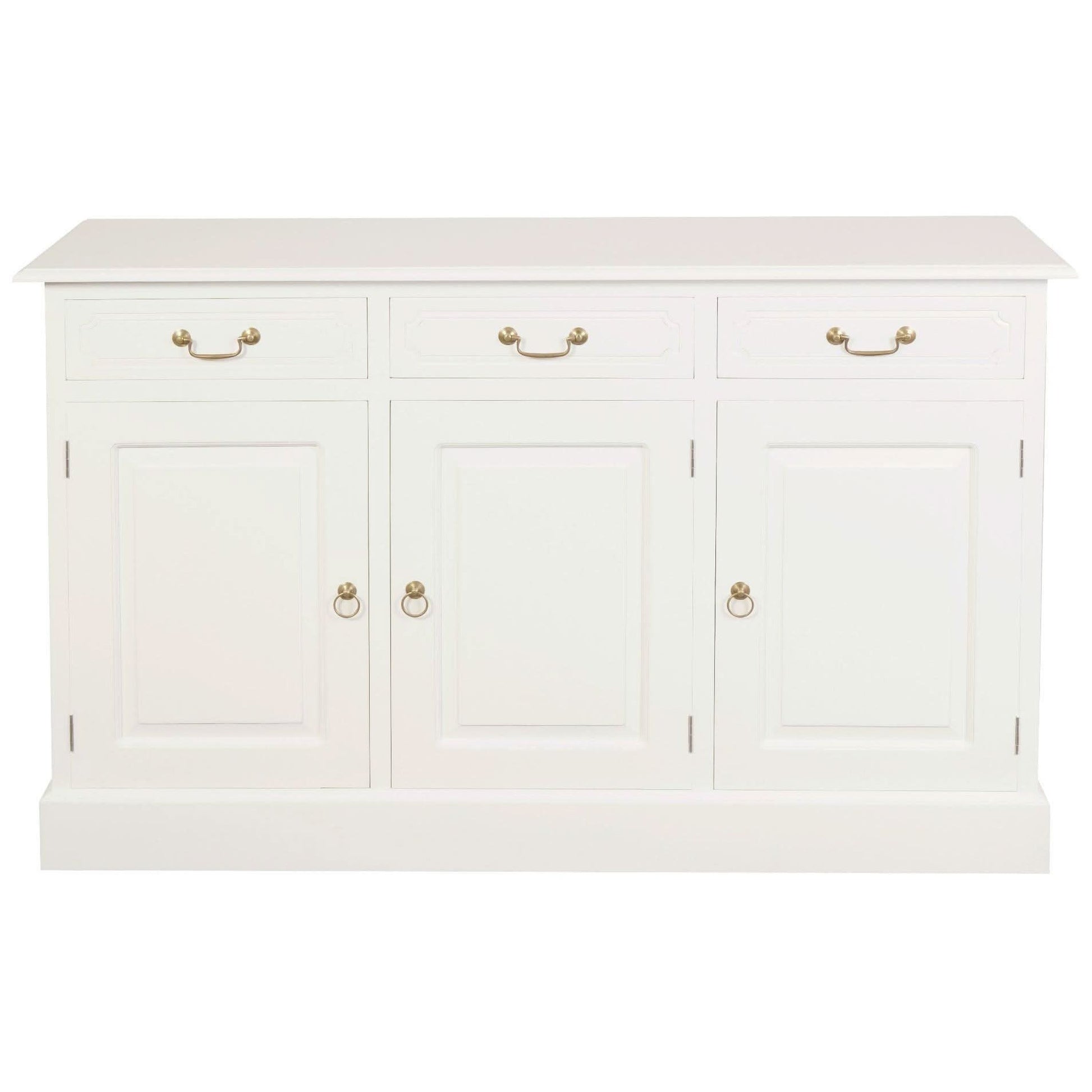Tasmania Solid Mahogany 3 Door 3 Drawer Buffet / Sideboard in White - Chocolate Wood