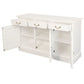 Tasmania Solid Mahogany 3 Door 3 Drawer Buffet / Sideboard in White - Chocolate Wood