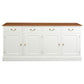 Tasmania Solid Mahogany 4 Door 4 Drawer Buffet / Sideboard in White and Caramel - Chocolate Wood