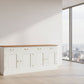 TASMANIA SOLID MAHOGANY BUFFET/SIDEBOARD 4 DOORS & 4 DRAWERS WHITE BODYWITH A CARAMEL TOP & WHITE BODY - MyChocolateWood