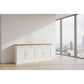 Tasmania Solid Mahogany 4 Door 4 Drawer Buffet / Sideboard in White and Caramel - Chocolate Wood
