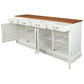 Tasmania Solid Mahogany 4 Door 4 Drawer Buffet / Sideboard in White and Caramel - Chocolate Wood