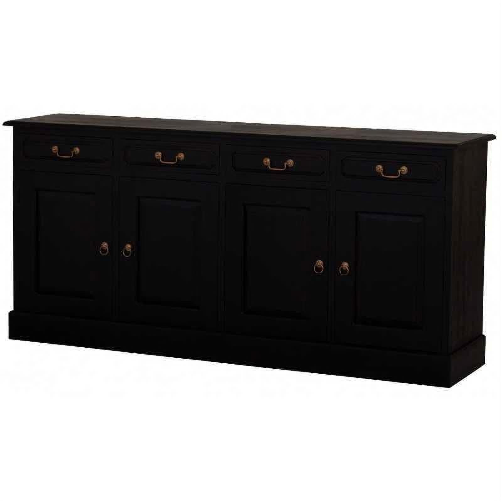 Tasmania Solid Mahogany 4 Door 4 Drawer Buffet / Sideboard in Chocolate - Chocolate Wood