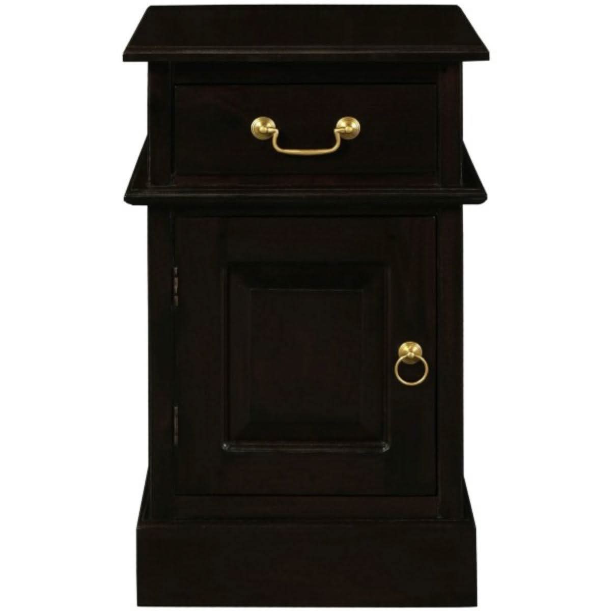 Pair of Tasmania Solid Mahogany Timber Bedside Tables in Chocolate - Chocolate Wood