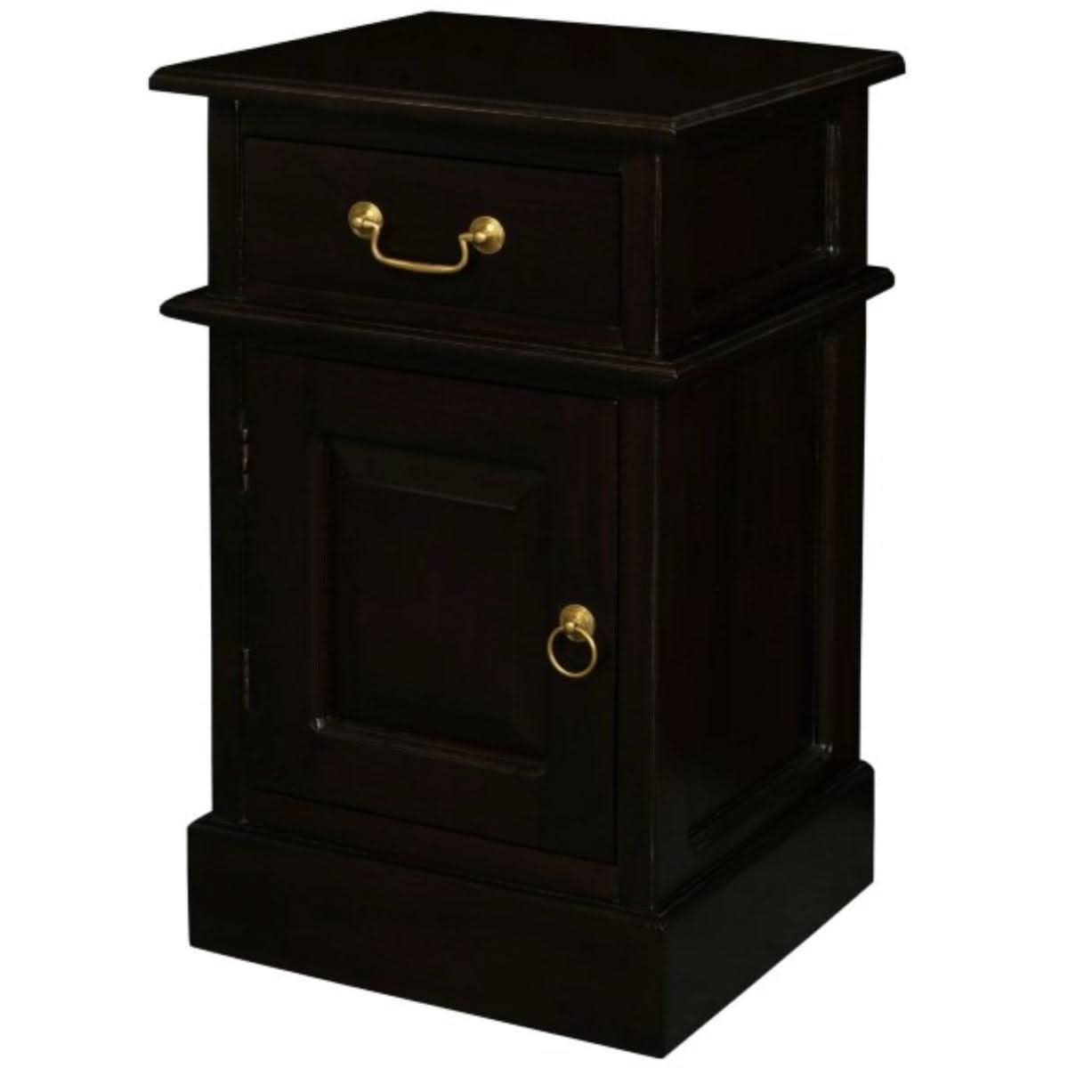Pair of Tasmania Solid Mahogany Timber Bedside Tables in Chocolate - Chocolate Wood