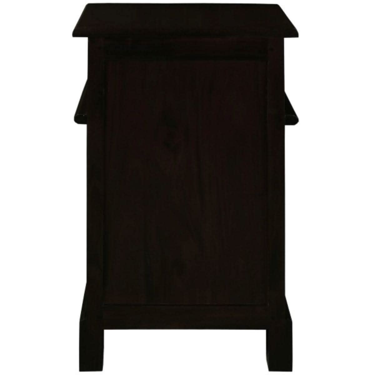 Pair of Tasmania Solid Mahogany Timber Bedside Tables in Chocolate - Chocolate Wood