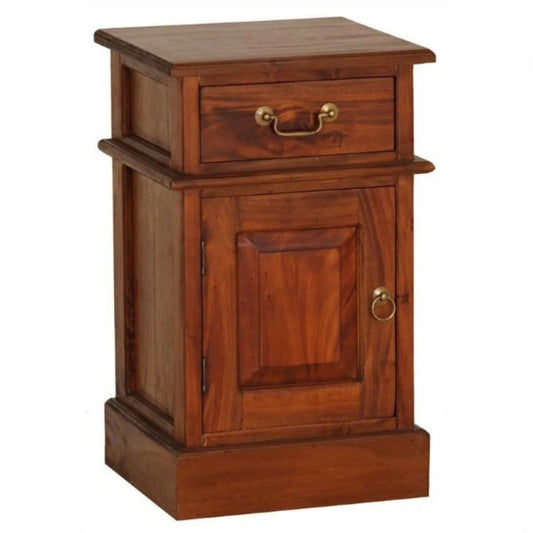 TASMANIA SOLID MAHOGANY TIMBER BEDSIDE TABLE, LEFT HAND SIDE, LIGHT PECAN - MyChocolateWood