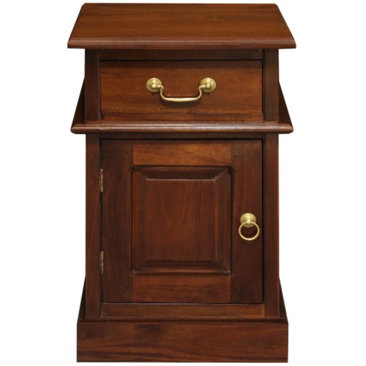 Pair of Tasmania Solid Mahogany Timber Bedside Tables in Mahogany - Chocolate Wood