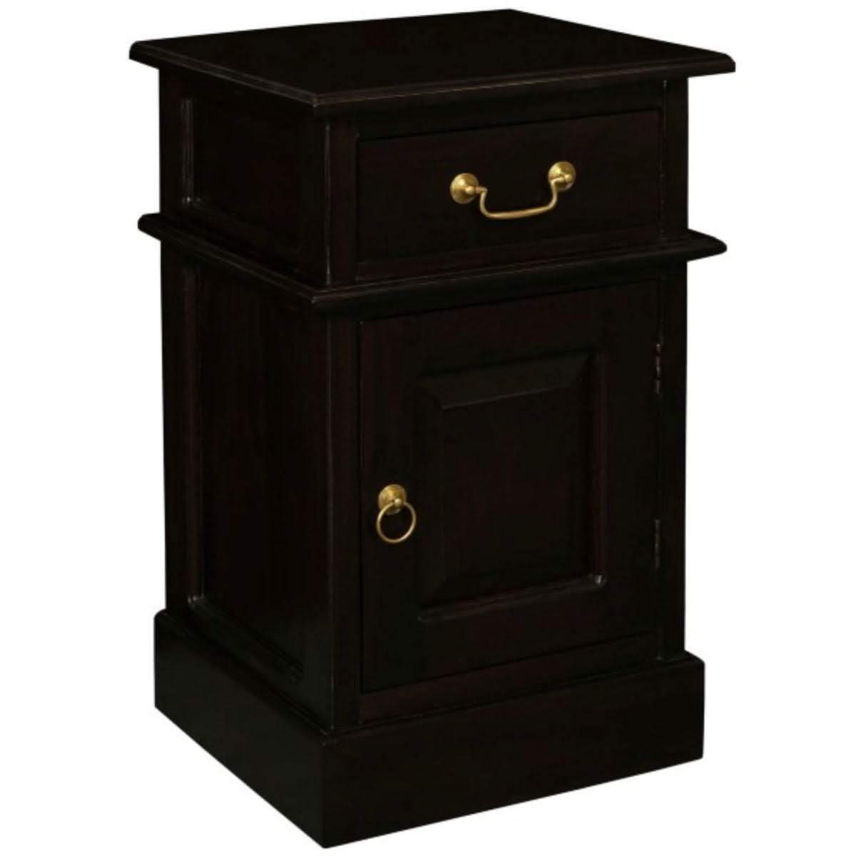 Pair of Tasmania Solid Mahogany Timber Bedside Tables in Chocolate - Chocolate Wood