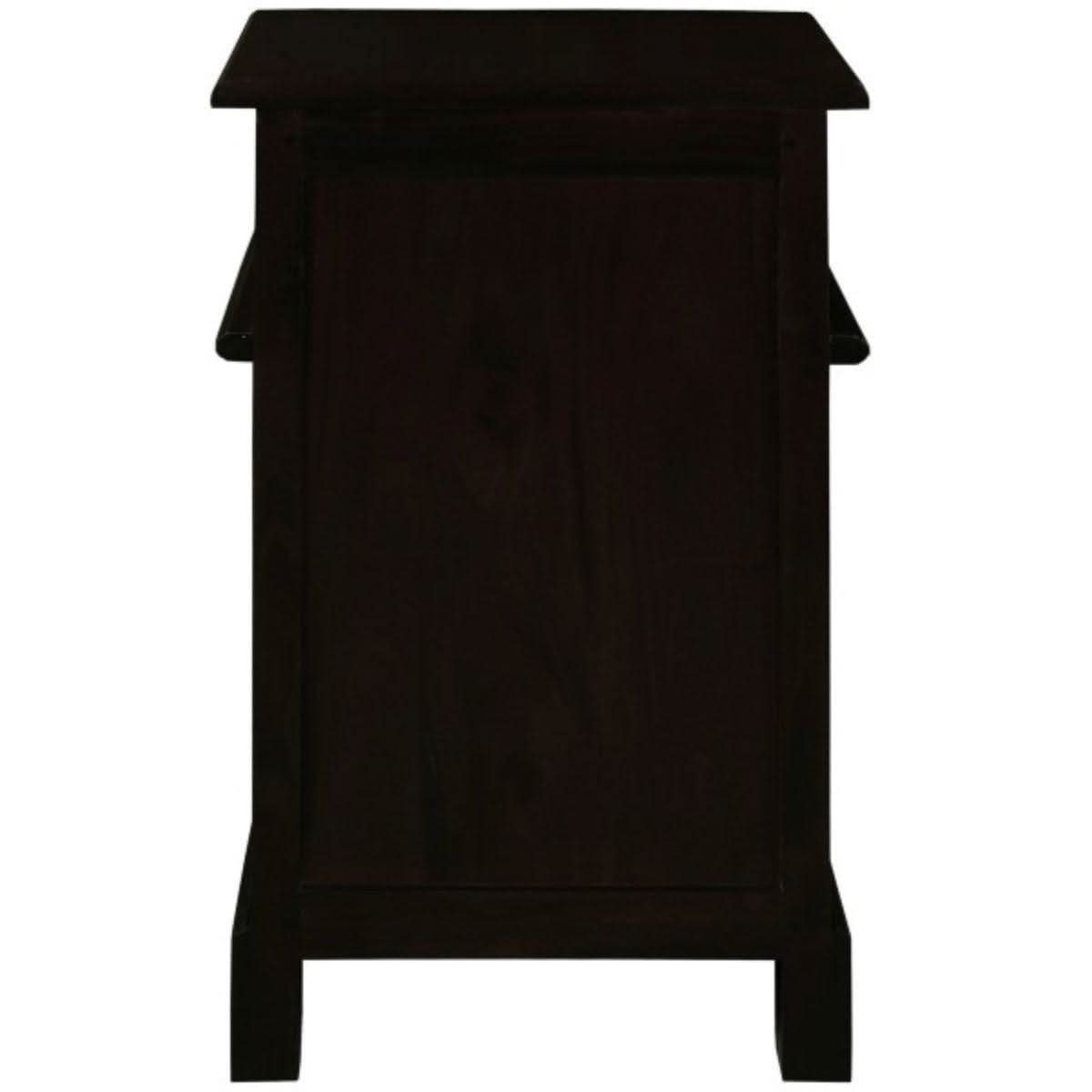 Pair of Tasmania Solid Mahogany Timber Bedside Tables in Chocolate - Chocolate Wood