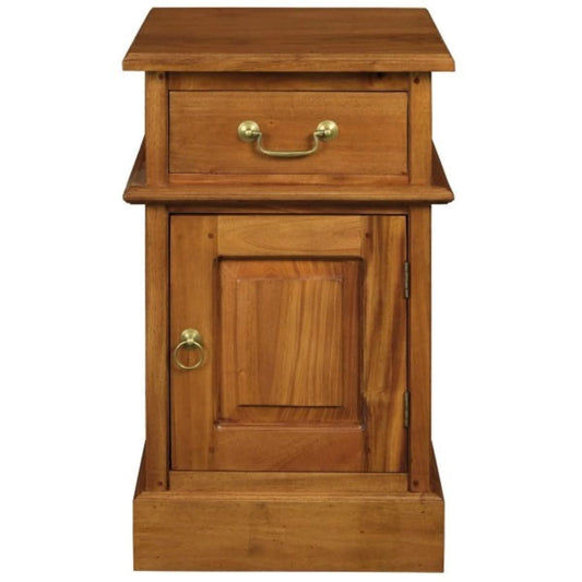 TASMANIA SOLID MAHOGANY TIMBER BEDSIDE TABLE, RIGHT HAND SIDE, LIGHT PECAN - MyChocolateWood