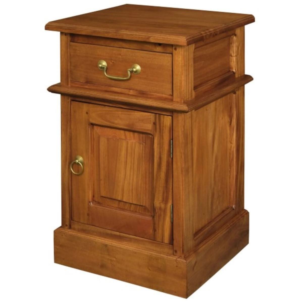 Pair of Tasmania Solid Mahogany Timber Bedside Tables in Light Pecan - Chocolate Wood