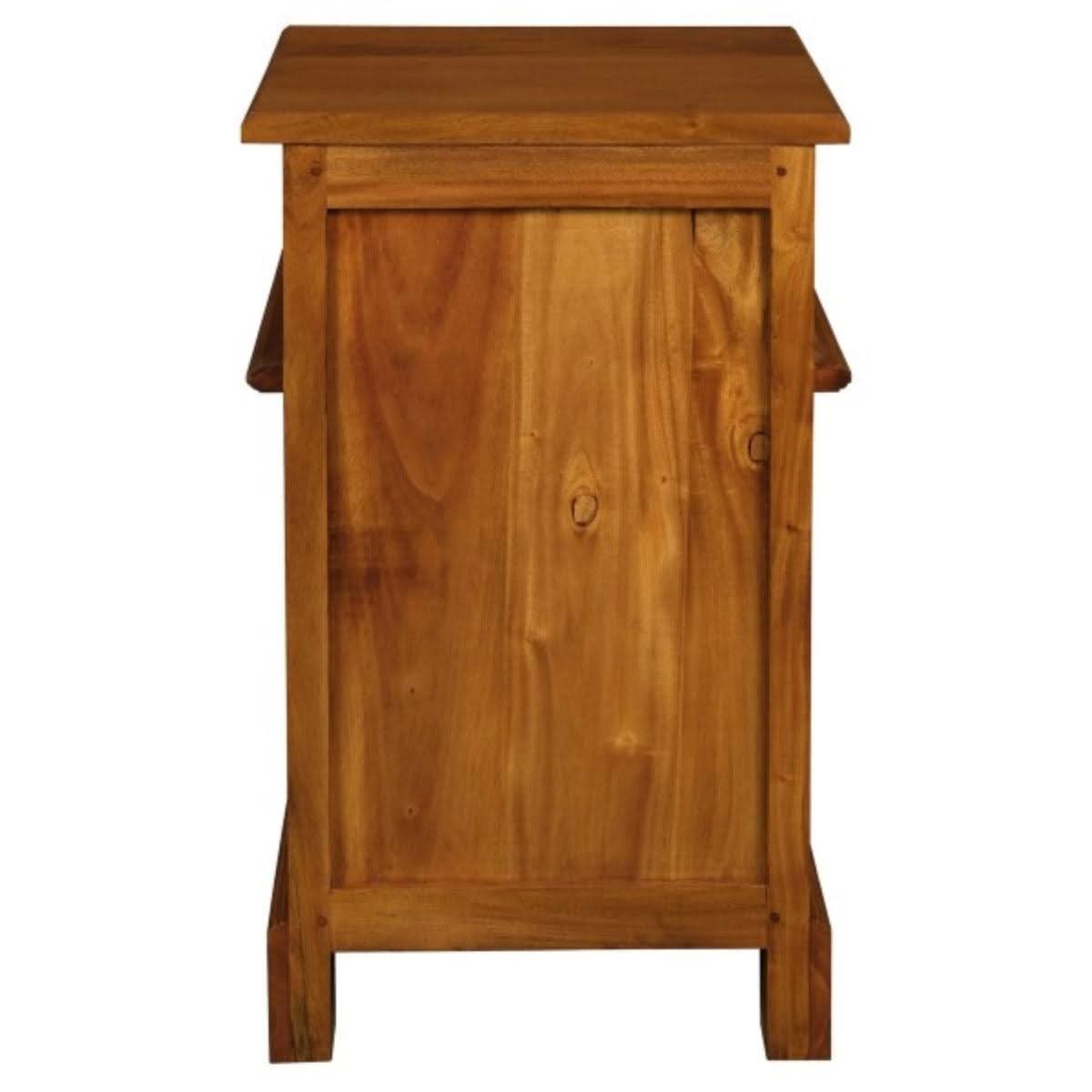 Pair of Tasmania Solid Mahogany Timber Bedside Tables in Light Pecan - Chocolate Wood