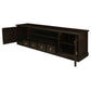 Tasmania Solid Mahogany 2 Door 4 Drawer TV / Entertainment Unit, 200cm in Chocolate - Chocolate Wood
