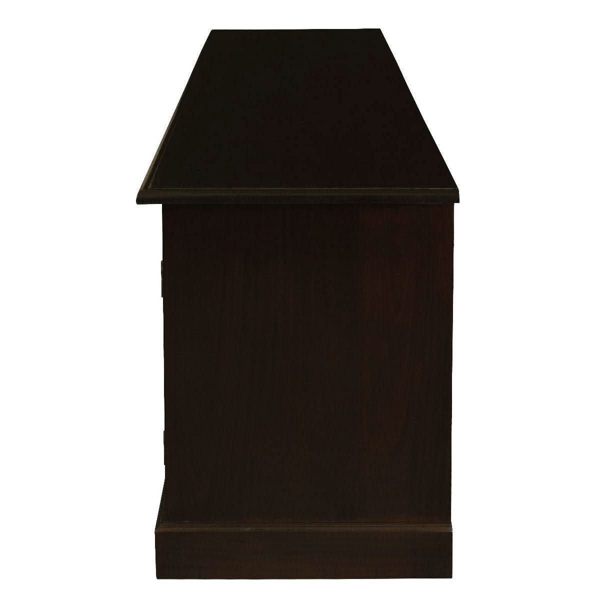 Tasmania Solid Mahogany 2 Door 4 Drawer TV / Entertainment Unit, 200cm in Chocolate - Chocolate Wood