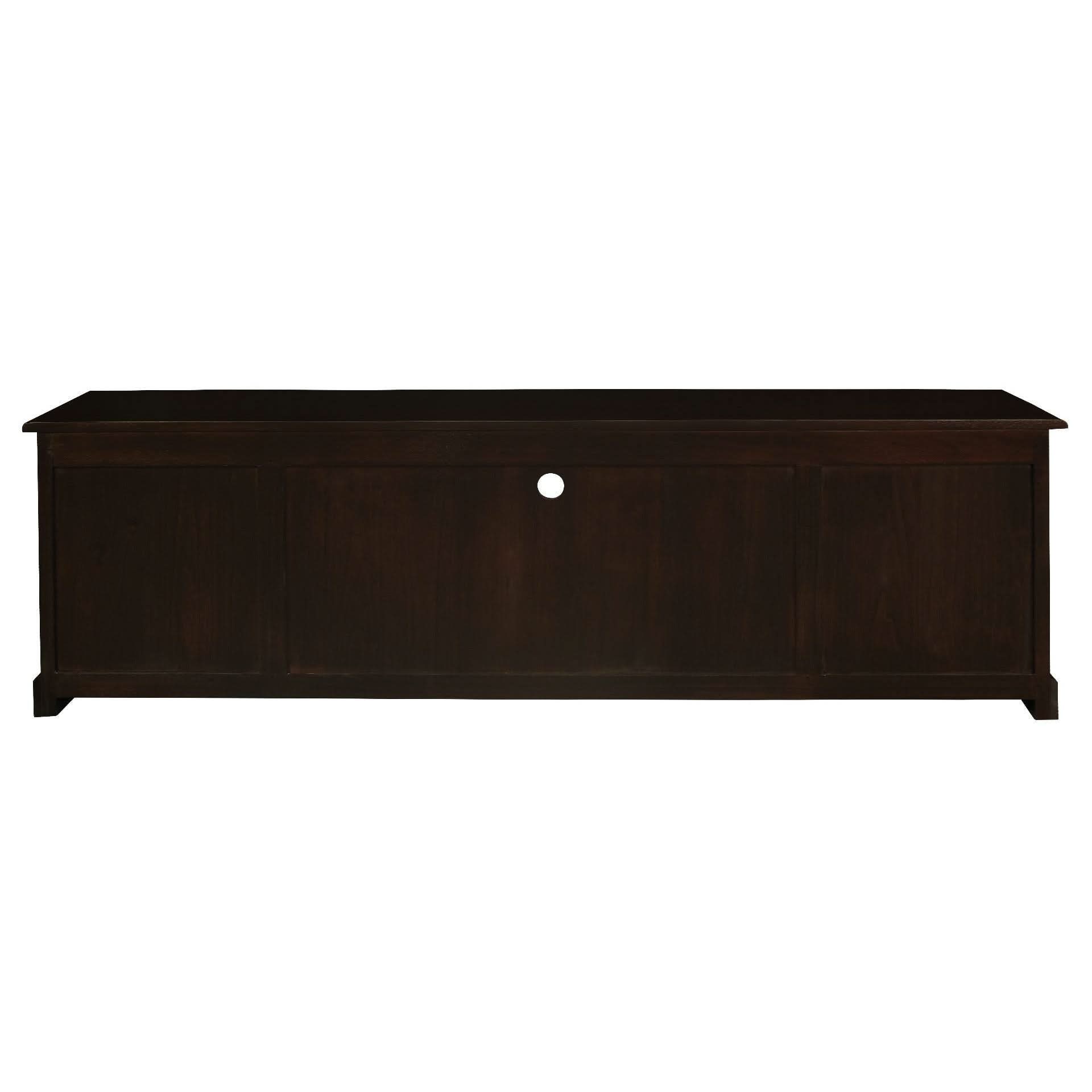 Tasmania Solid Mahogany 2 Door 4 Drawer TV / Entertainment Unit, 200cm in Chocolate - Chocolate Wood