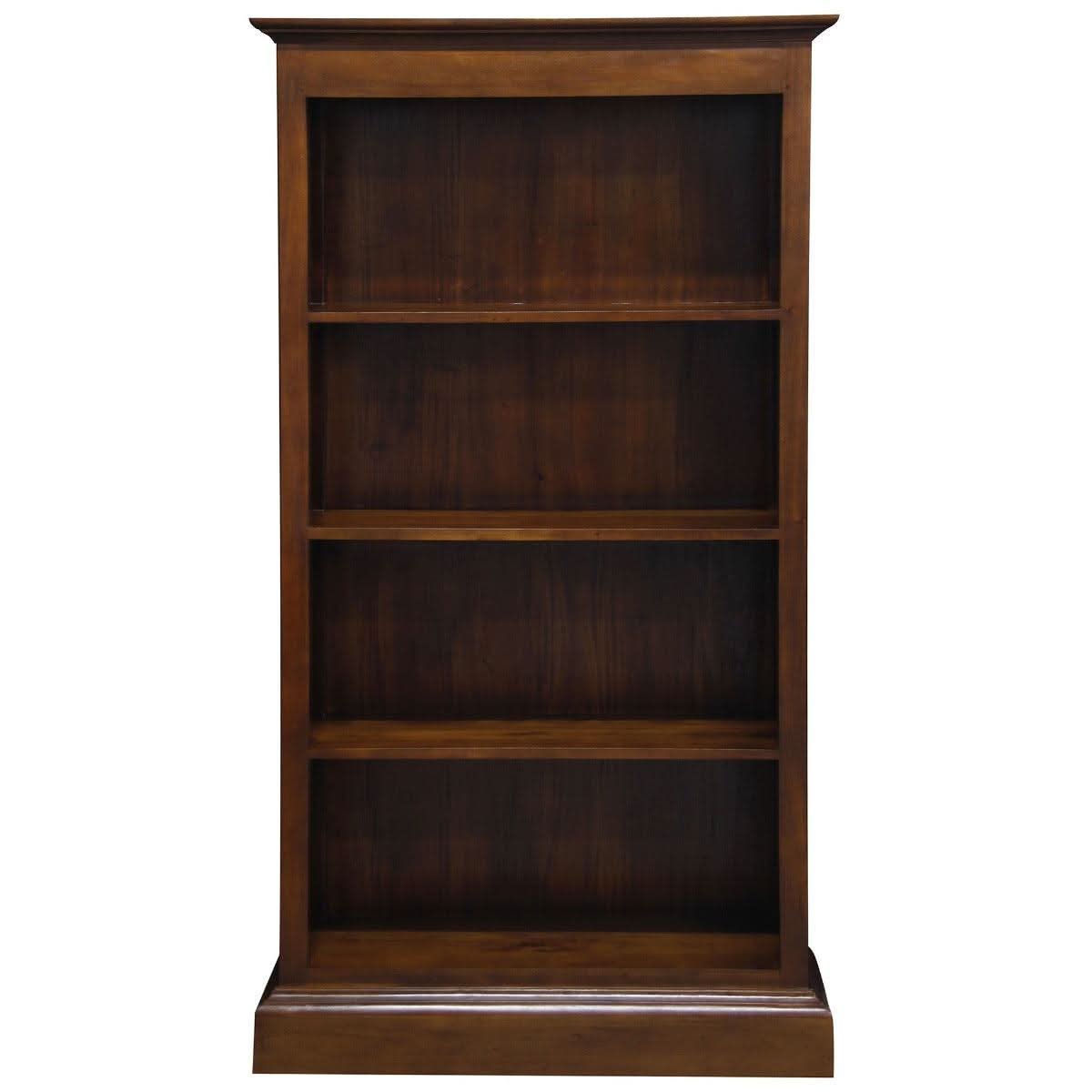 Tasmania Solid Mahogany Wide Bookcase in Mahogany - Chocolate Wood