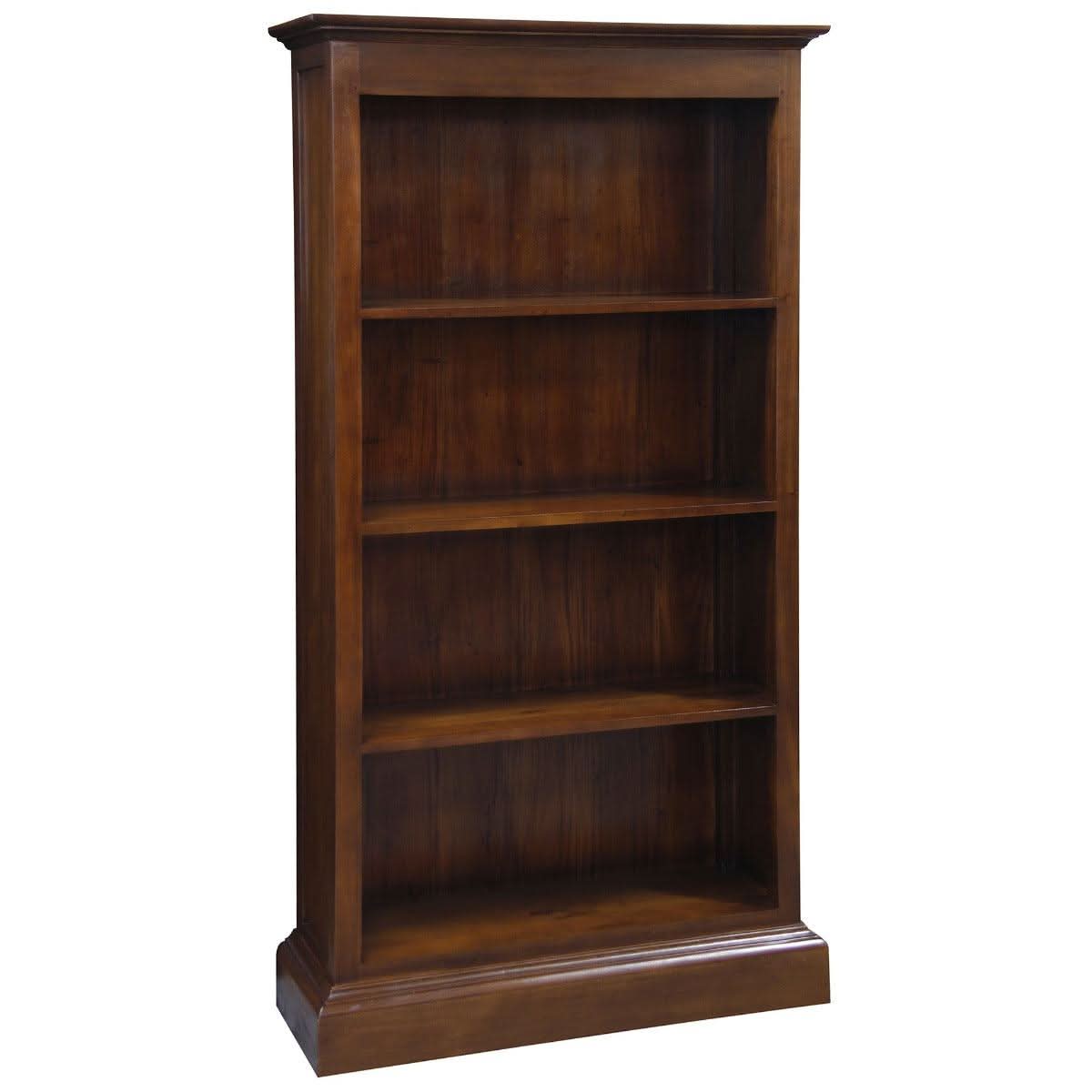 Tasmania Solid Mahogany Wide Bookcase in Mahogany - Chocolate Wood