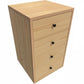 TELMA TASSIE OAK SMALL FILING CABINET IN CLEAR LACQUER ON WHEELS - MyChocolateWood