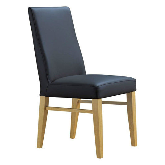 TERI TOP GRAIN LEATHER DINING CHAIR IN BLACK/WHEAT