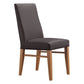 Teri Top Grain Leather Dining Chair in Brown with Blackwood legs detail