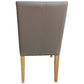 Teri Top Grain Leather Dining Chair in Dark Mocha with Wheat legs angle