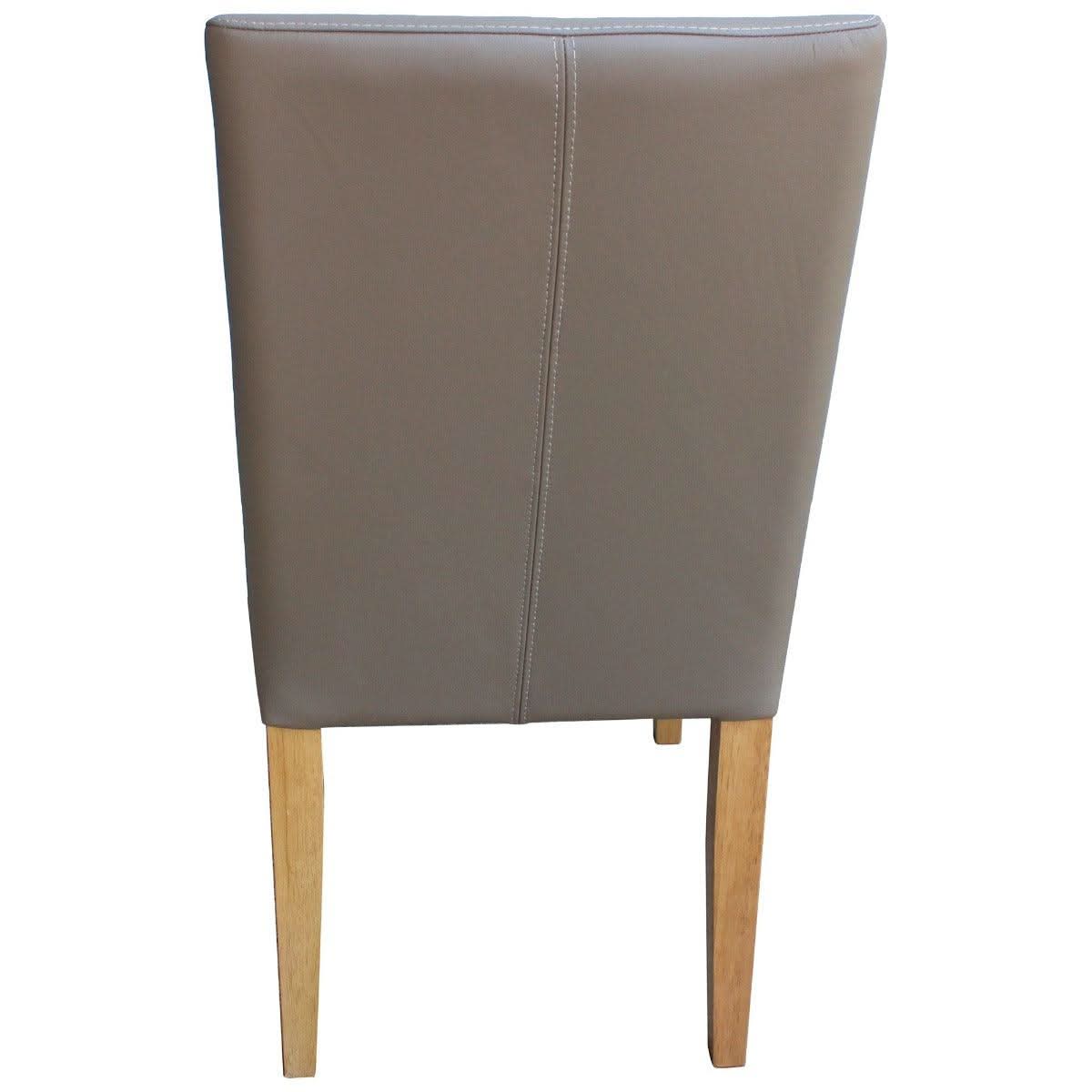 Teri Top Grain Leather Dining Chair in Dark Mocha with Wheat legs angle