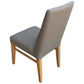 Teri Top Grain Leather Dining Chair in Dark Mocha with Wheat legs styled